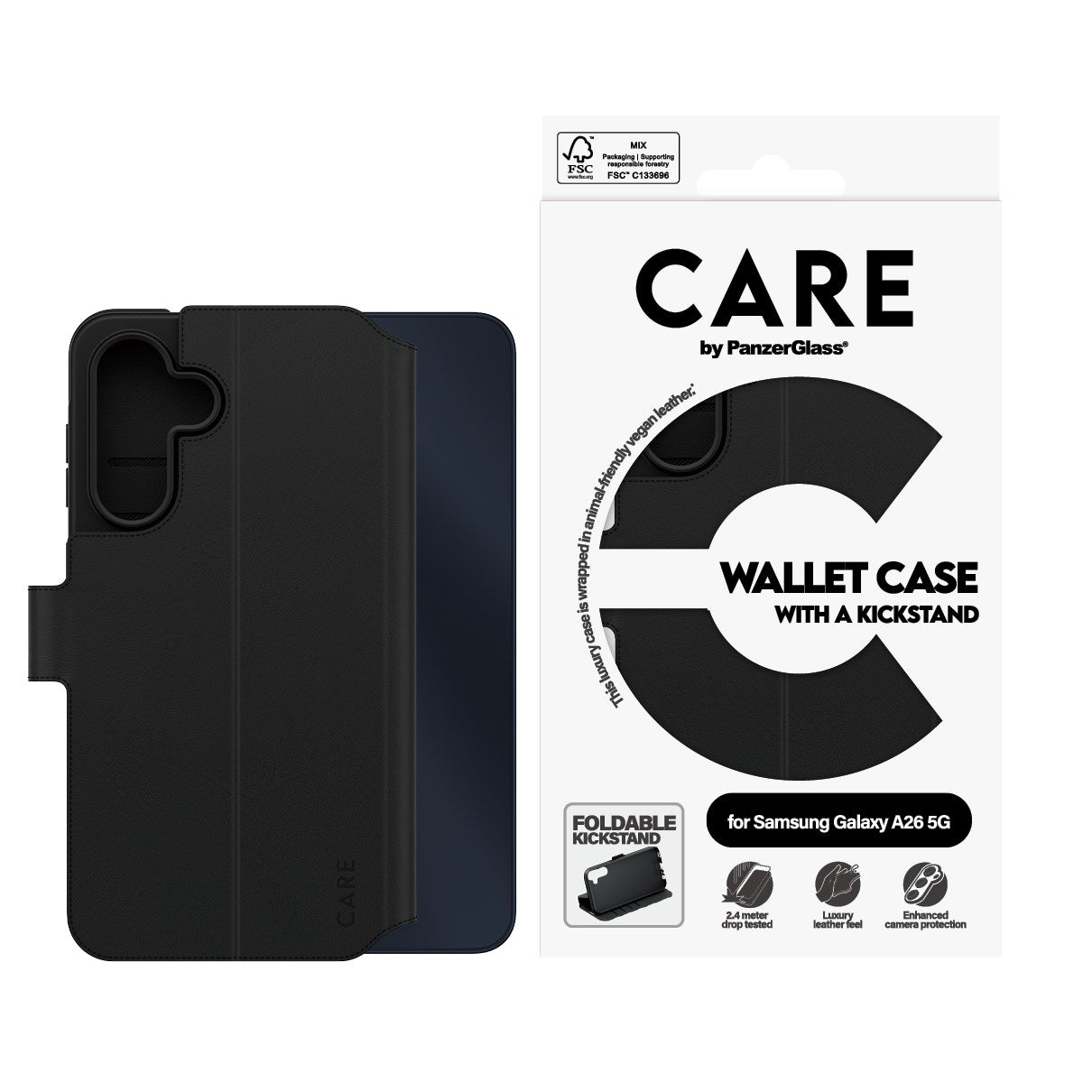CARE by PanzerGlass® Wallet Case m. Kickstand Samsung Galaxy A26 5G